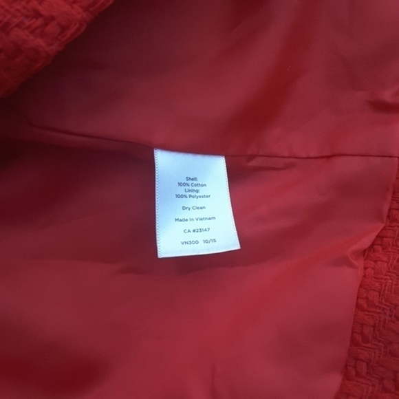 Talbots Zip Up Tweed Pattern Jacket Red 4 - Picture 6 of 6